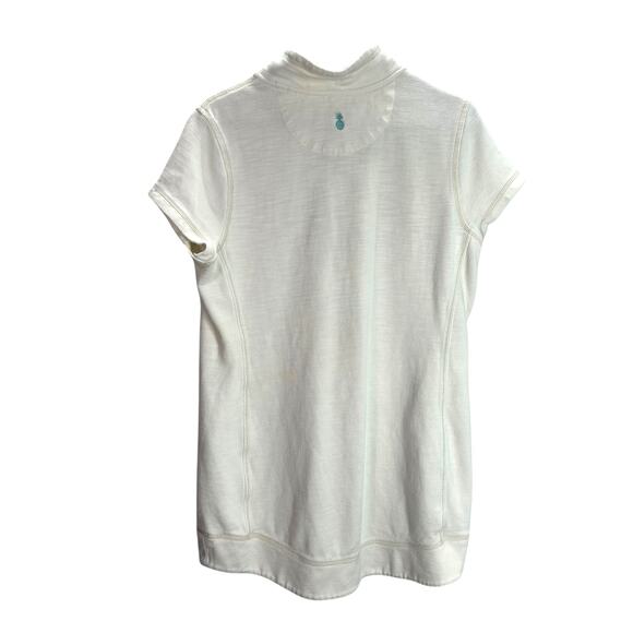 Tommy Bahama Ivory Quarter Zip Top L Tencel Blend‎ Quiet Luxury Coastal Casual - Picture 7 of 11